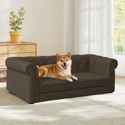 Yafylly Modern Couch Memory Foam Furniture Style Dog Sofa Bed, Medium: 38 x 23 x 14-in, Dark Brown