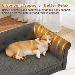 Yafylly Modern Couch Memory Foam Furniture Style Dog Sofa Bed, Medium: 38 x 23 x 14-in, Dark Grey slide 2 of 8