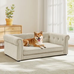 Yafylly Modern Couch Memory Foam Furniture Style Dog Sofa Bed, Medium: 38 x 23 x 14-in, Beige