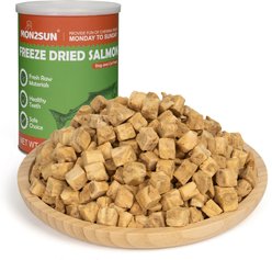 MON2SUN Natural & Healthy Snacks High Protein Salmon Freeze-Dried Dog & Cat Treats, 6-oz jar