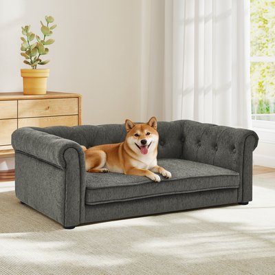 Yafylly Yafylly Modern Couch Memory Foam Furniture Style Dog Sofa Bed, Medium: 38 x 23 x 14-in, Dark Grey