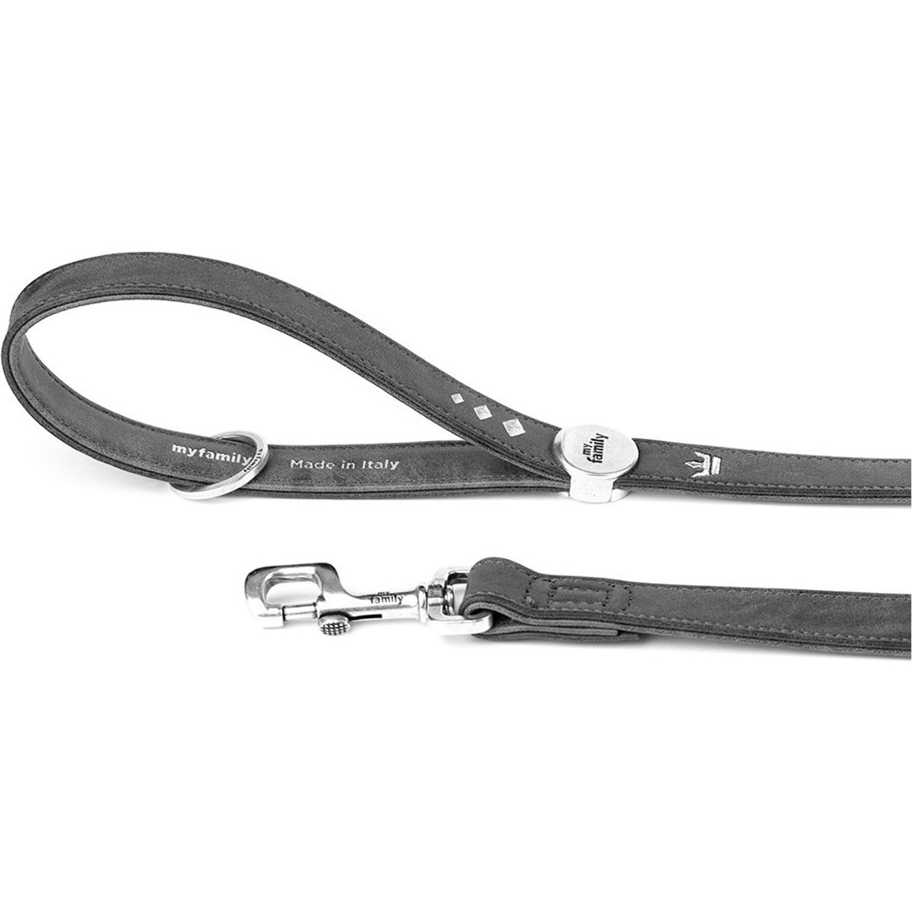 myfamily Royal Dog Leash, Grey, 4-ft long, 4/5-in wide