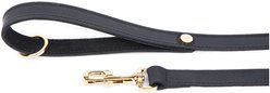 myfamily Ginevra Dog Leash with Gold Finish, Black, 4-ft long, 0.6-in wide