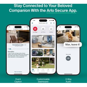 Arlo Essential Pan Tilt Indoor Security 2K App-Compatible Plug-in-Power Pet Camera, White