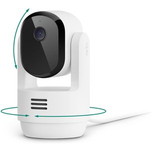 Arlo Essential Pan Tilt Indoor Security 2K App-Compatible Plug-in-Power Pet Camera, White