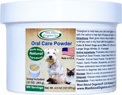 Mad About Organics Oral Care Powder Supplement for Dogs & Cats, 4.5-oz jar