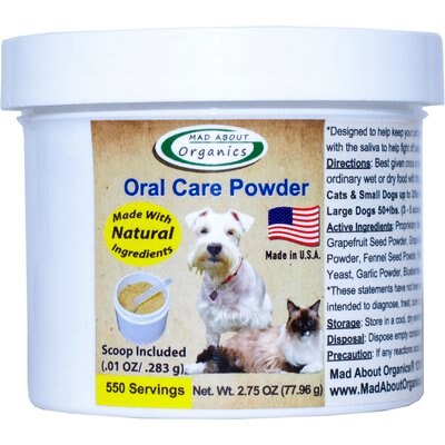 Mad About Organics Mad About Organics Oral Care Powder Supplement for Dogs & Cats, 2.75-oz jar