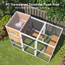 TIMHAKA 4-Tier Outdoor Connect to Window Cat Enclosure with Weatherproof Roof, Resting Rooms, Platforms & Large Door, 76 x 32.7 x 70.8-in, White slide 2 of 7
