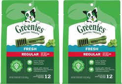 Greenies Regular Natural Fresh Mint Dental Dog Treats, 24 count bundle
