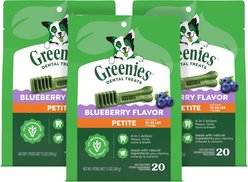 Greenies Blueberry Petite Dental Dog Treats, 60 count bundle