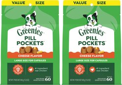 Greenies Pill Pockets Cheese Flavor Natural Dog Treats, 120 count bundle