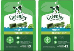 Greenies Natural Fresh Mint Teenie Dental Dog Treats, 86 count bundle
