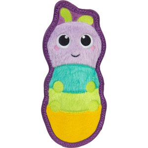 Outward Hound Tough Skinz Stuffing-Free Caterpillar Plush Dog Toy, Multicolor, Medium