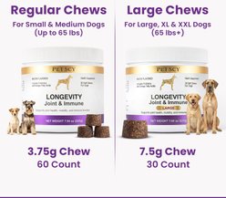 PetScy Large Longevity Bacon Flavored Joint & Immunity Support Soft Chew Supplement for Dogs with Glucosamine & Chondroitin, 30 count slide 2 of 4