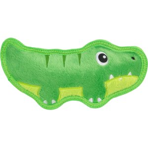 Outward Hound Tough Skinz Stuffing-Free Alligator Plush Dog Toy, Green, Medium