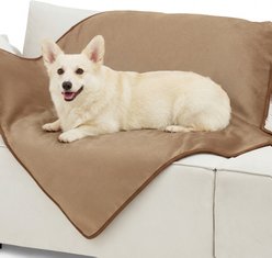 Bedsure Waterproof Sherpa Fleece Reversible Furniture Protector Dog & Cat Throw Blanket, Camel, Large