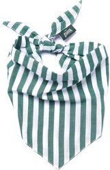 The Paws Crew Machine Washable Stripes Dog Bandana, Green, Large