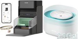 Petlibro One RFID Automatic Stainless Steel Dog & Cat Feeder & Capsule Fountain, 2 count