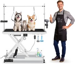 Yafylly Heavy Duty Lift, Height Adjustable Electric 110V/220V Professional Dog Grooming Table, Medium: 8 to 36-in, White