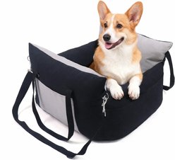 LFC PETS Travel Water-resistant Bottom Dog Car Seat, Black