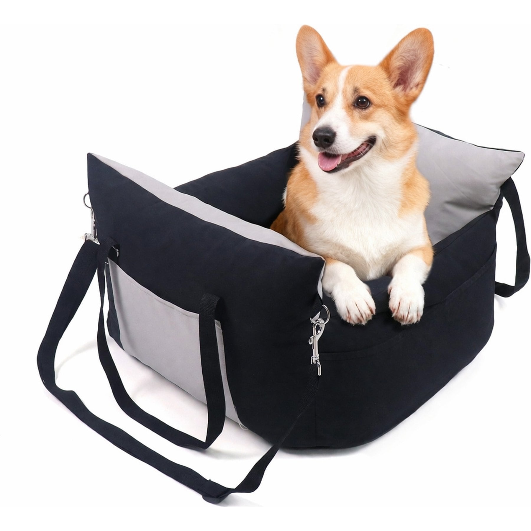 LFC PETS Travel Water-resistant Bottom Dog Car Seat, Black