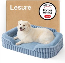 Lesure High-Back Orthopedic Dog Sofa Bed, Blue, Large slide 1 of 8