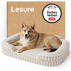 Lesure High-Back Orthopedic Dog Sofa Bed, Beige, X-Large