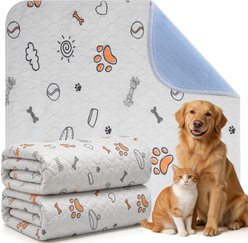 Invenho Washable Non-Slip Potty Training Dog Pee Pad, Grey, 2 count, 48 x 48-in