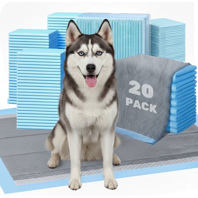 Fluffy Dream Fluffy Dream Super Absorbent Waterproof Unscented Dog Training Pads, Blue, Small: 23.6 x 35.4-in, 20 count