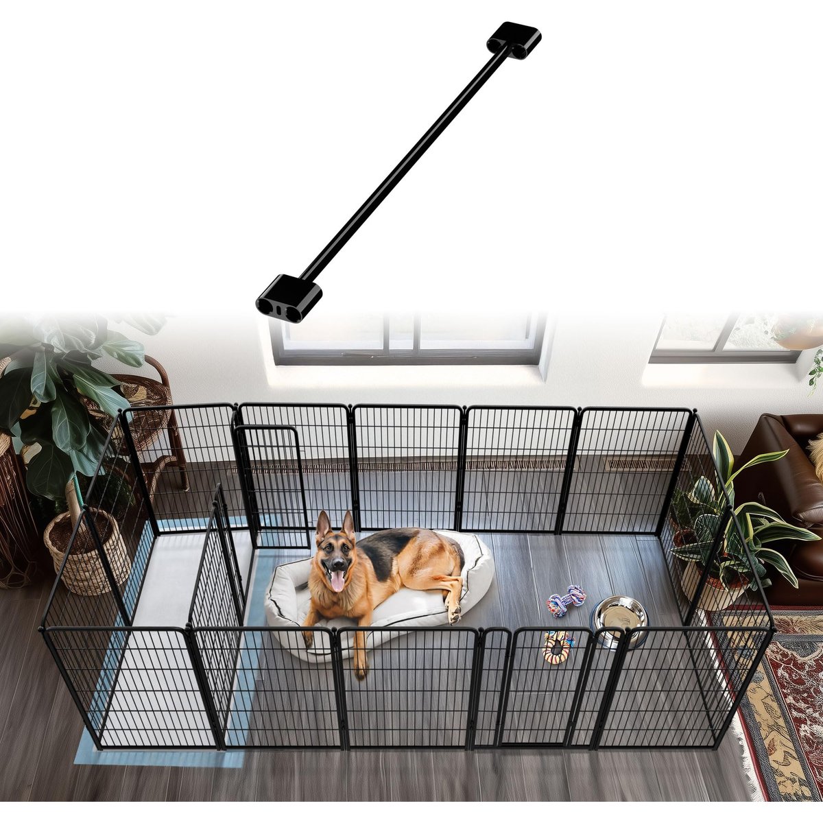 FXW Dog Playpen Connector, 2 count, Black, 45/50-in