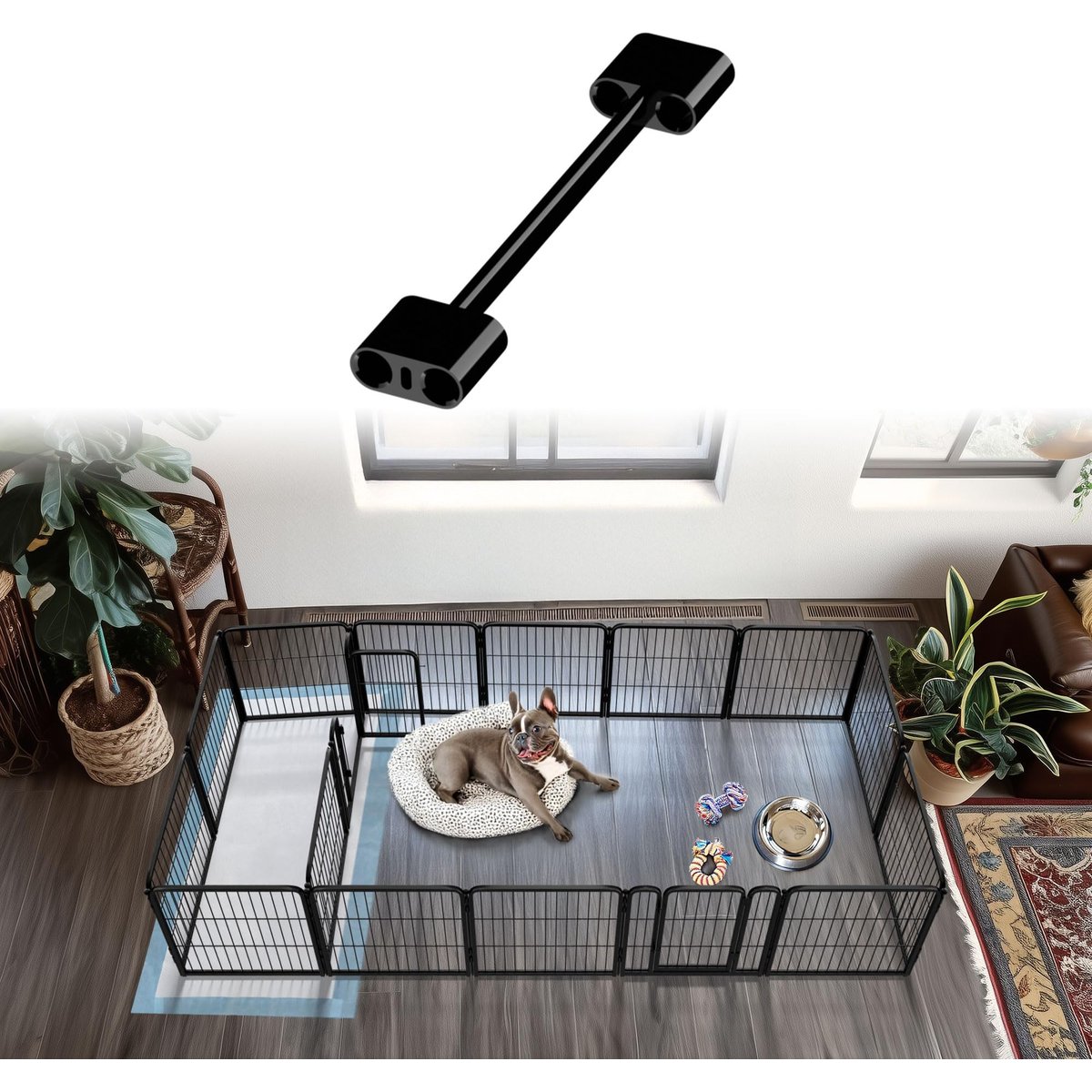 FXW Dog Playpen Connector, 2 count, Black, 24-in