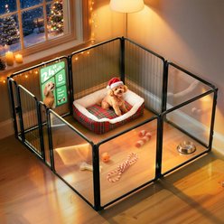 FXW Indoor Dog Playpen, Black, 24-in, 4-acrylic panel + 4-metal panel