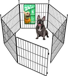 FXW Minipaws Expandable Indoor & Outdoor Dog Playpen, Black, 24-in, 6-panel