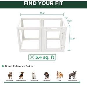 FXW AuraSpace Indoor Dog Playpen, White, 24-in, 6-panel