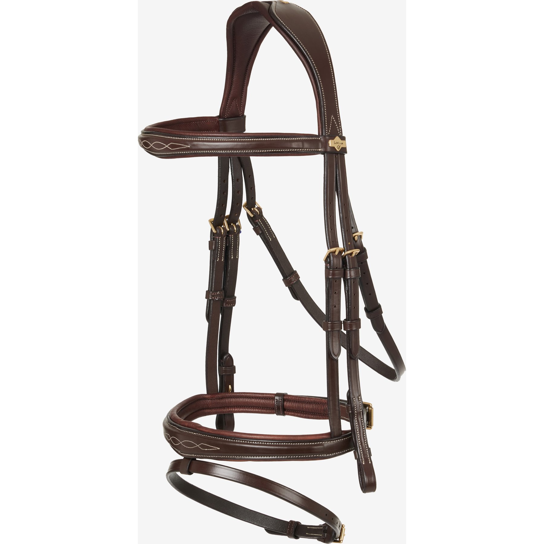 LeMieux Kudos Competition Flash Horse Bridle, Havana, Cob