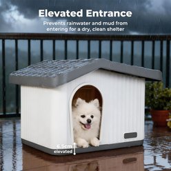 allforpaws Lifestyle WoofNest Dog & Cat Pet House, White/Gray, Medium: 29.5 x 25.2 x 20.3-in slide 2 of 9