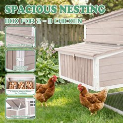 Petscosset Backyard Outdoor Chicken Coop Elevated 2-Tier House with 3 Nesting Boxes Flock Size Large Capacity, 39.1 x 32.7 x 39.4-in slide 2 of 8