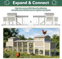 Petscosset Run Weatherproof Mobile Chicken Coop House with Wheels & Nesting Box Flock Size Large Capacity, 82.7 x 25.6 x 39.4-in, Gray slide 2 of 8