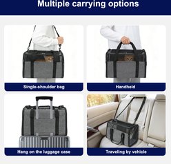 MIXJOY Multiple Carrying Options Dog & Cat Travel Carrier, Grey, Medium slide 2 of 9