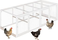 Petscosset Wooden Outdoor Chicken Coop Extension Run House Flock Size Large Capacity with Perches, 80.3 x 33.5 x 25-in