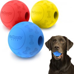 GoSports Pets Solid Rubber Exercise Ball Dog Toy, Multicolor, 2.5-in, 3 count slide 1 of 6