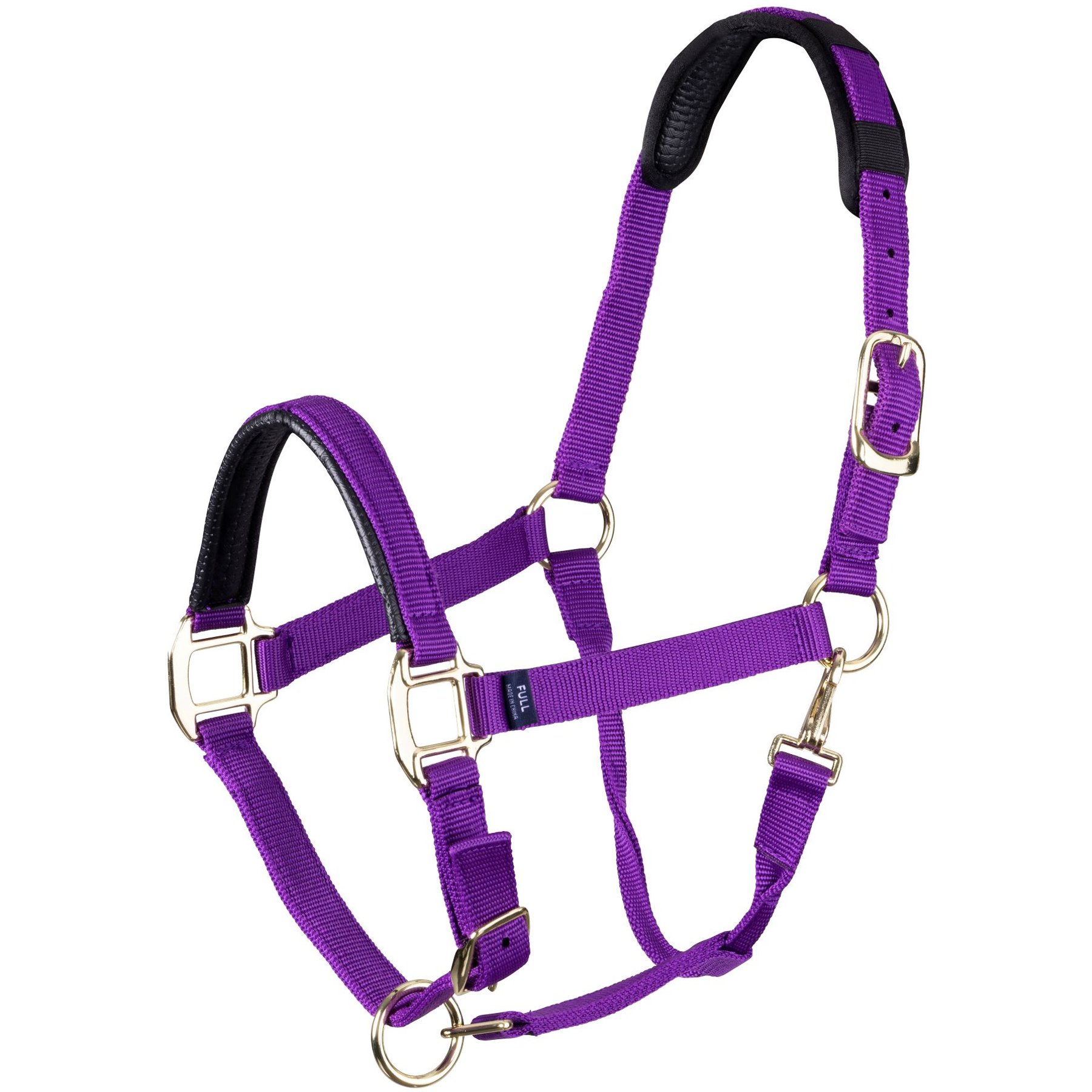Shires Equestrian Products Topaz Leather Breakaway Nylon Horse Headcollar, Purple, X-Small Pony