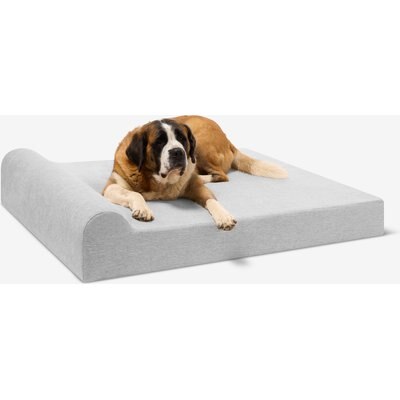 Big Barker Big Barker 7-in Headrest Orthopedic Pillow Dog Bed with Removable Cover, Stormcloud Linen, Giant