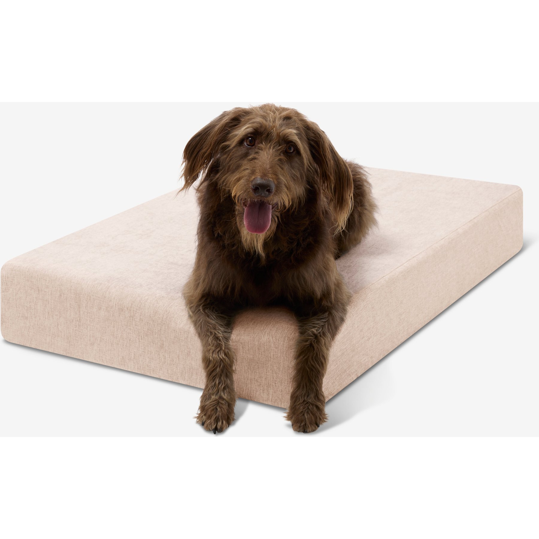Big Barker 7-in Sleek Orthopedic Pillow Dog Bed with Removable Cover, Driftwood Linen, Large