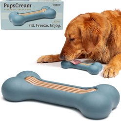 GoSports Pets PupsCream Freezable Tough Chewer Treat Station Dog Toy, Blue, Large