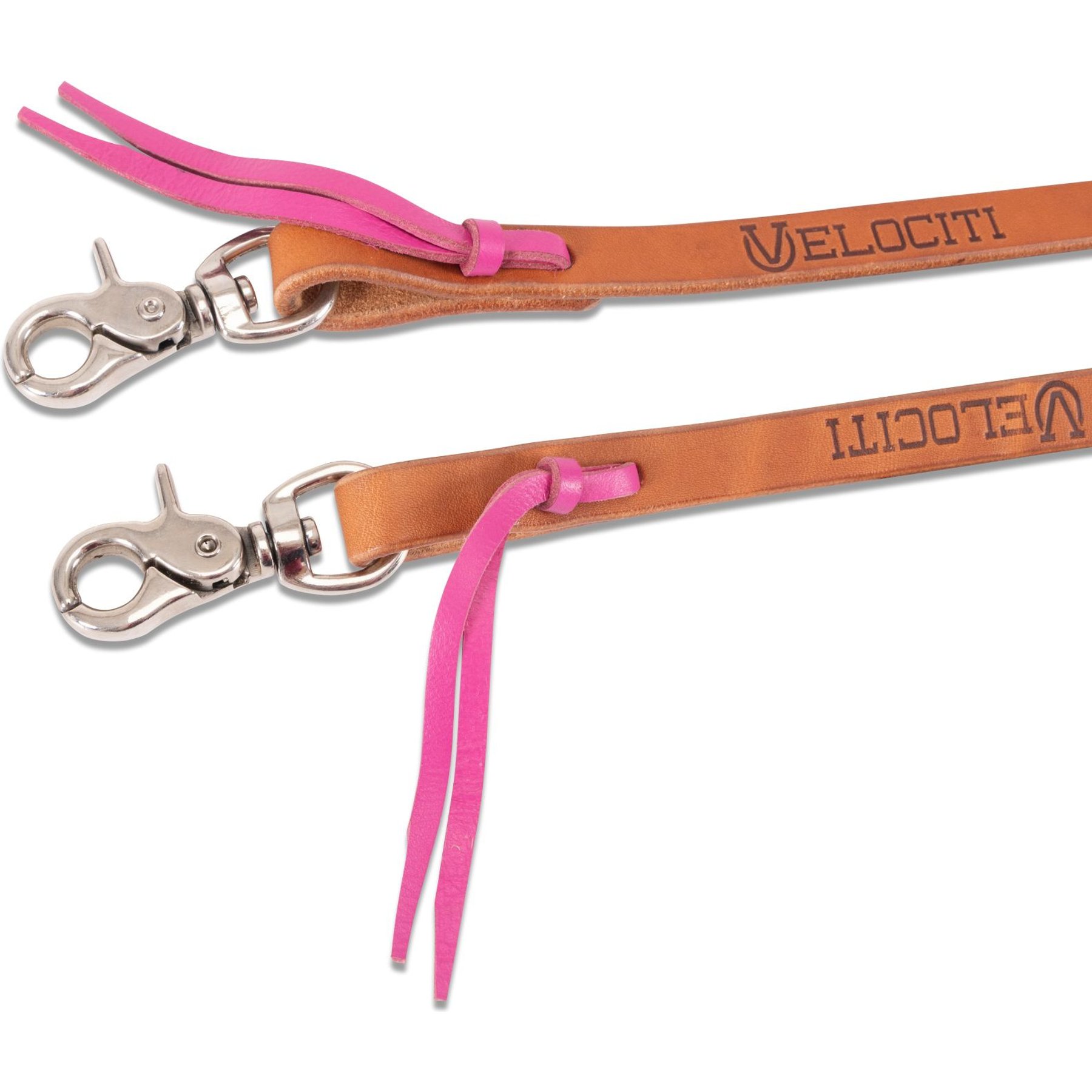 Shires Equestrian Products Velociti Roper Horse Rein, 5/8-in x 8-ft, Light Oil/Pink