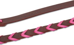 Shires Equestrian Velociti Roper Horse Rein, 5/8-in x 8-ft, Dark Oil/Pink slide 2 of 4