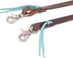 Shires Equestrian Products Velociti Roper Horse Rein, 5/8-in x 8-ft, Dark Oil/Turquoise