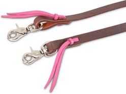 Shires Equestrian Velociti Roper Horse Rein, 5/8-in x 8-ft, Dark Oil/Pink