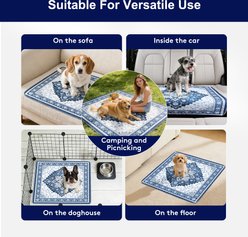 JOEJOY Reusable Non-Slip Waterproof Mat Washable Potty Training Dog Pee Pads, Blue, 2 count, 36 x 41-in slide 2 of 9